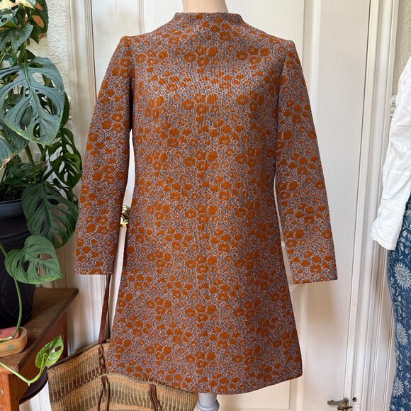 Late 1960s Double Knit A Line Mini Dress Band Box by Stephanie Q - Picture 1 of 9